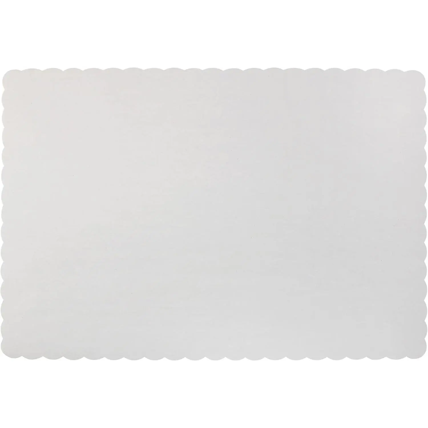 Disposable Scalloped Edge White Paper Placemats - 100 Count Household Placemat for Table Top Use