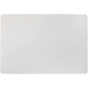 Paper Placemats - Disposable - Scalloped Edge (White, 100)