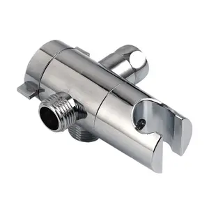 1pc three-way shower diverter valve, 1/2 inch shower arm diverter valve with handheld shower head bracket, shower arm mounted diverter valve