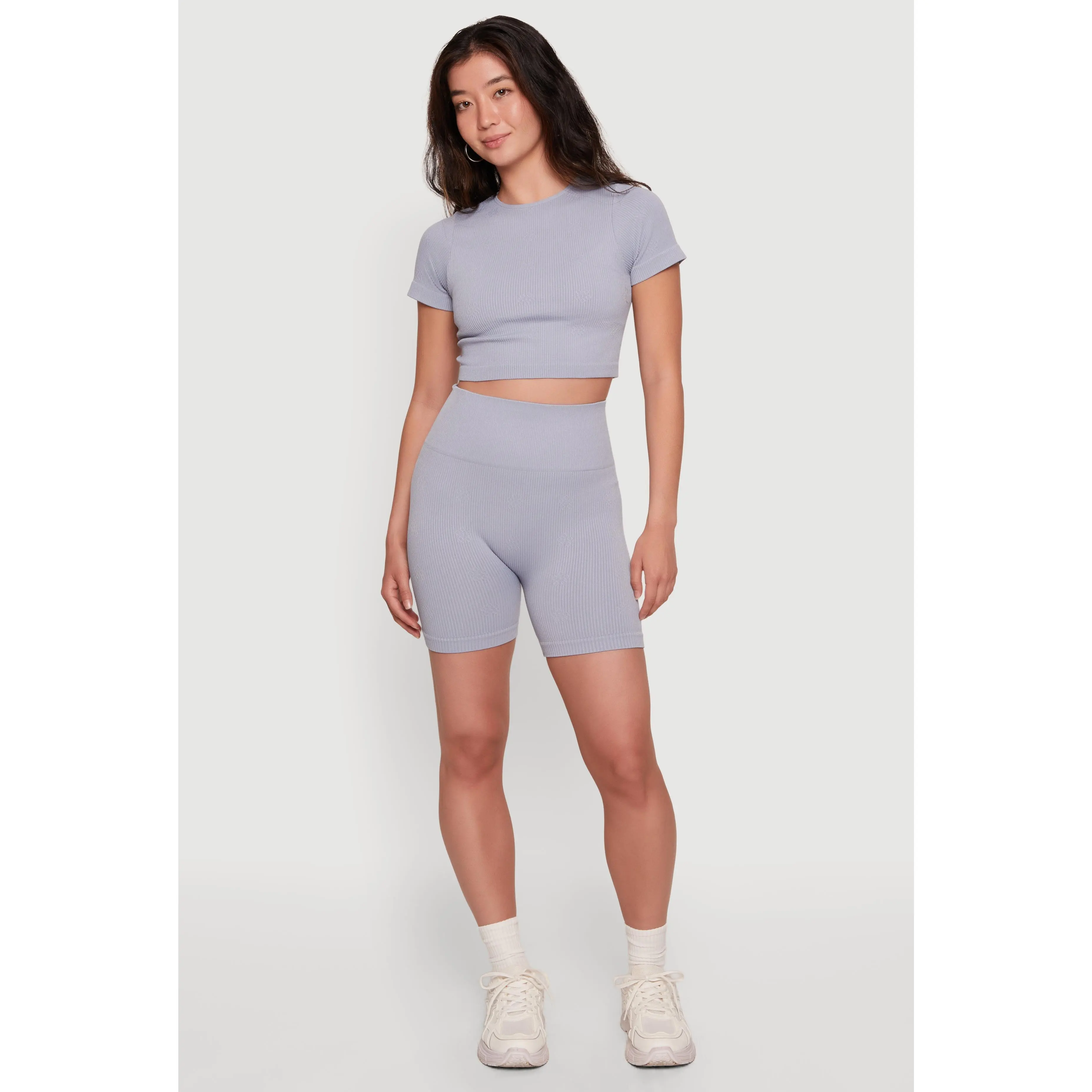 Seamless Compression Rib Knit Shorts