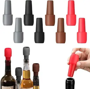 8Pcs Silicone Wine Stopper for Wine Bottles, Reusable Sparkling Wine Bottle Stopper, Silicone Wine Seal Stopper, Wine Bottle Cover Caps to Keep Wine Fresh, Beer Champagne Stopper Home Use