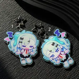 Zenless Zone Zero Chinatsu Remiel Acrylic Keychain, Cute Anime Schoolgirl Figure with Star Charm, Bag Keys Accessory Game Gift for Fans