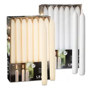 Tribello 9" Tapered Candles, 14 Pack, Made with Unscented Premium Wax, 8 Hour Long Burning Candlesticks for Home Decoration, Wedding, Holiday and Parties