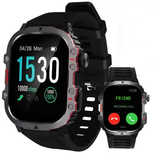 Smart Watch with Phone Calls, 2.01 Inch LCD Screen, Multiple Sports Modes, Music Control, Alarm Reminder, Men's Smartwatch for iOS & Android