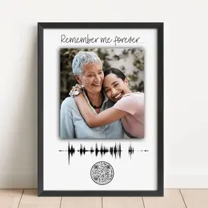Personalized Soundwave Art with QR Code: Voice Recording Gift