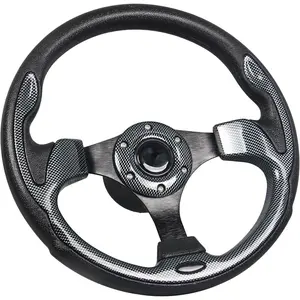 12.5" Marine Boat Steering Wheel with 3/4" Tapered Shaft, Rust-proof Carbon Fiber Steering Wheel for Most Marine Boats Vessels Yachts Pontoons