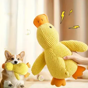 Interactive Yellow Duck Doll with Squeaking Sound, - Bite Type Chew Resistant Cat and Dog Chew Plush Toy, Suitable for All Breeds of Cat and Dog Games Fun - Chew Resistant Dog Toys, Pet Supplies&dog Supplies&dog Toys&dog Plush Toys