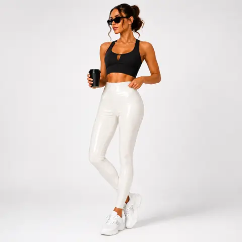 Women's Faux Leather Leggings (PU Material) – High-Waisted, Stretchy, and Shaping; Butt-Lifting and Slimming; Sexy, Form-Fitting Black Design