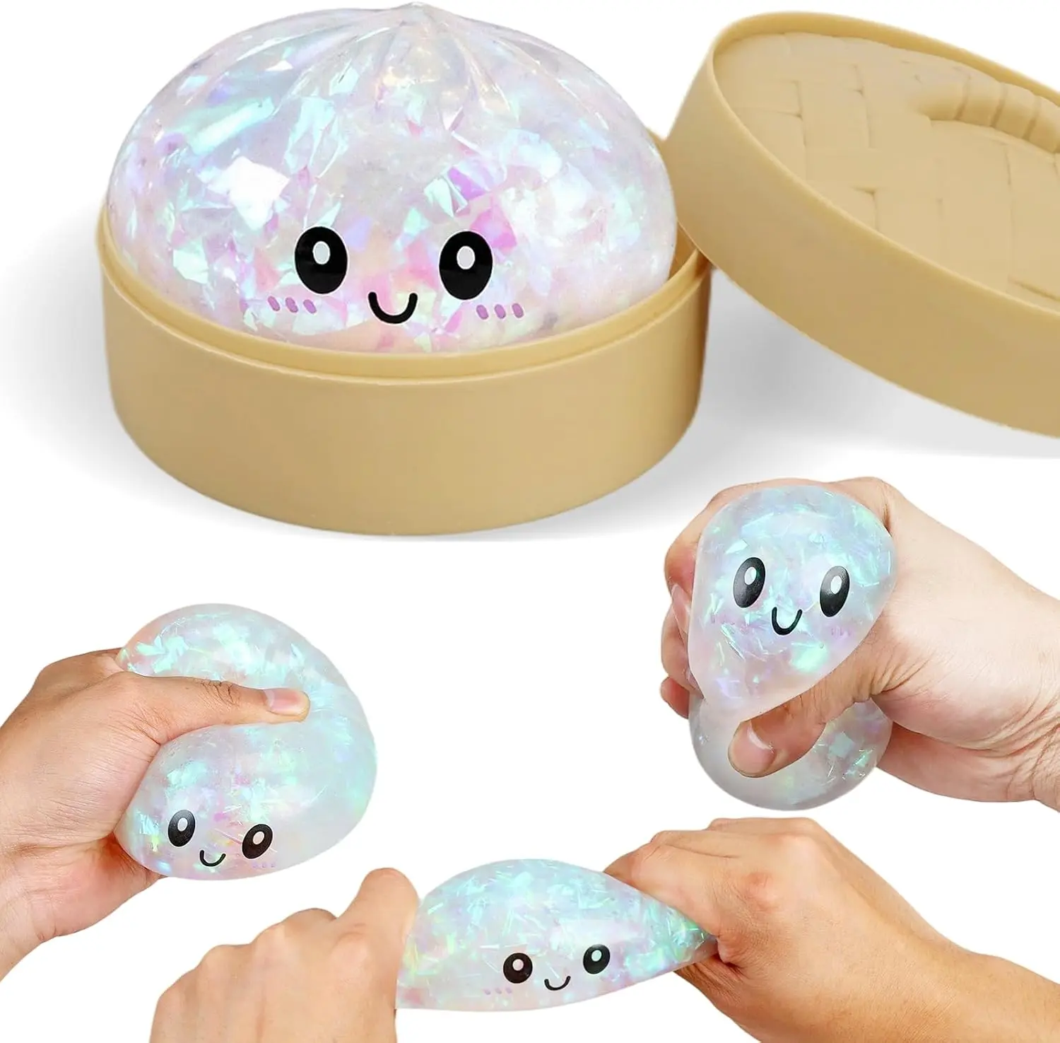Glitter Dumpling Soft Squeeze Decompression Dough - Anxiety Relief Toy for Adults, Party Gift Home Supply