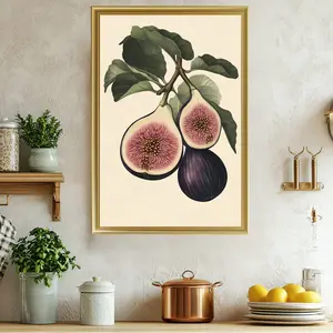 Fig Botanical Print, Vintage Fruit Wall Art, Kitchen Decor Print, Fig Illustration, Botanical Wall Art, Retro Home Decor Poster, Unframed | 5 Size, 8x12 to 27x40 inch