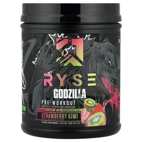 RYSE Pre-Workout, Godzilla, Strawberry Kiwi, 1.6 lbs (748 g)