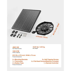 VEVOR 12inch / 14inch Inclined Ceiling Fan 1300 CFM Roof Exhaust Fan with Adjustable Thermostat