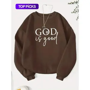 Women's letter printed round neck sweatshirt, autumn and winter casual long sleeved round neck pullover, women's daily clothingRAIMENTRY