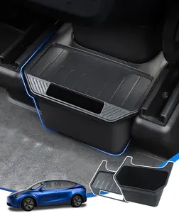 KUST Trash Can for Tesla Model Y 2020-2025 Rear Center Console Organizer Backseat Storage Box Under Seat Tray Garbage Bin Black