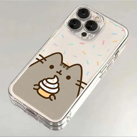 Cartoon Character Transparent Non-Woven Soft-Shell iPhone Case - Protective Casing Protector Cover for iPhone X, XR, 11-17, Pro, Max, 14 Plus Mobile Phone Accessory