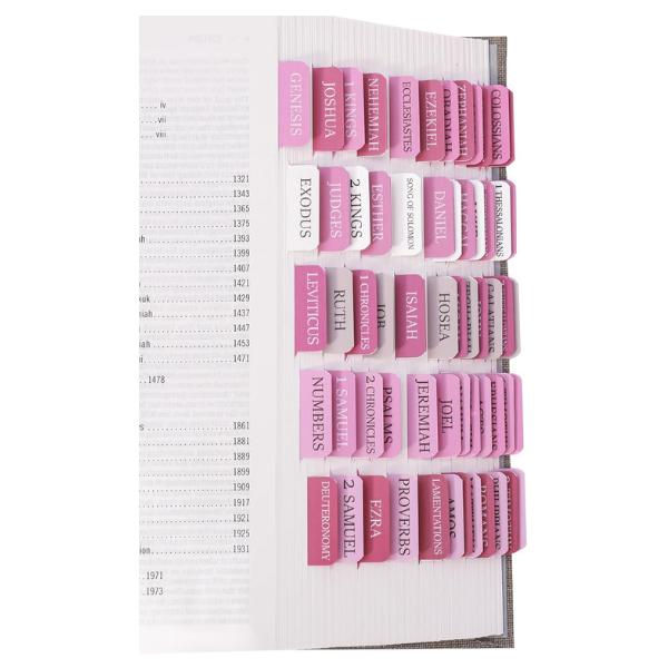 Pink Bible Tabs for Women & Men, Laminated Bible Tabs for Study Bible, Boho Theme Bible Tabs for Easy Navigation, Simplify Your Bible Reading Experience with Easy-to-Use Indexing Tabs