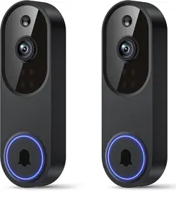 2PC Wireless Video Doorbell Camera, Smart Security Doorbell Camera, 1080P, Al Human Detection , Night Vision, Instant Alert, Two Way Audio, 2.4G WiFi Only, Simple Installation and Rechargeable Battery, Cloud Storage, WiFi Camera
