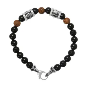 Mistero For Him Gemstone & Wood Bead Bracelet