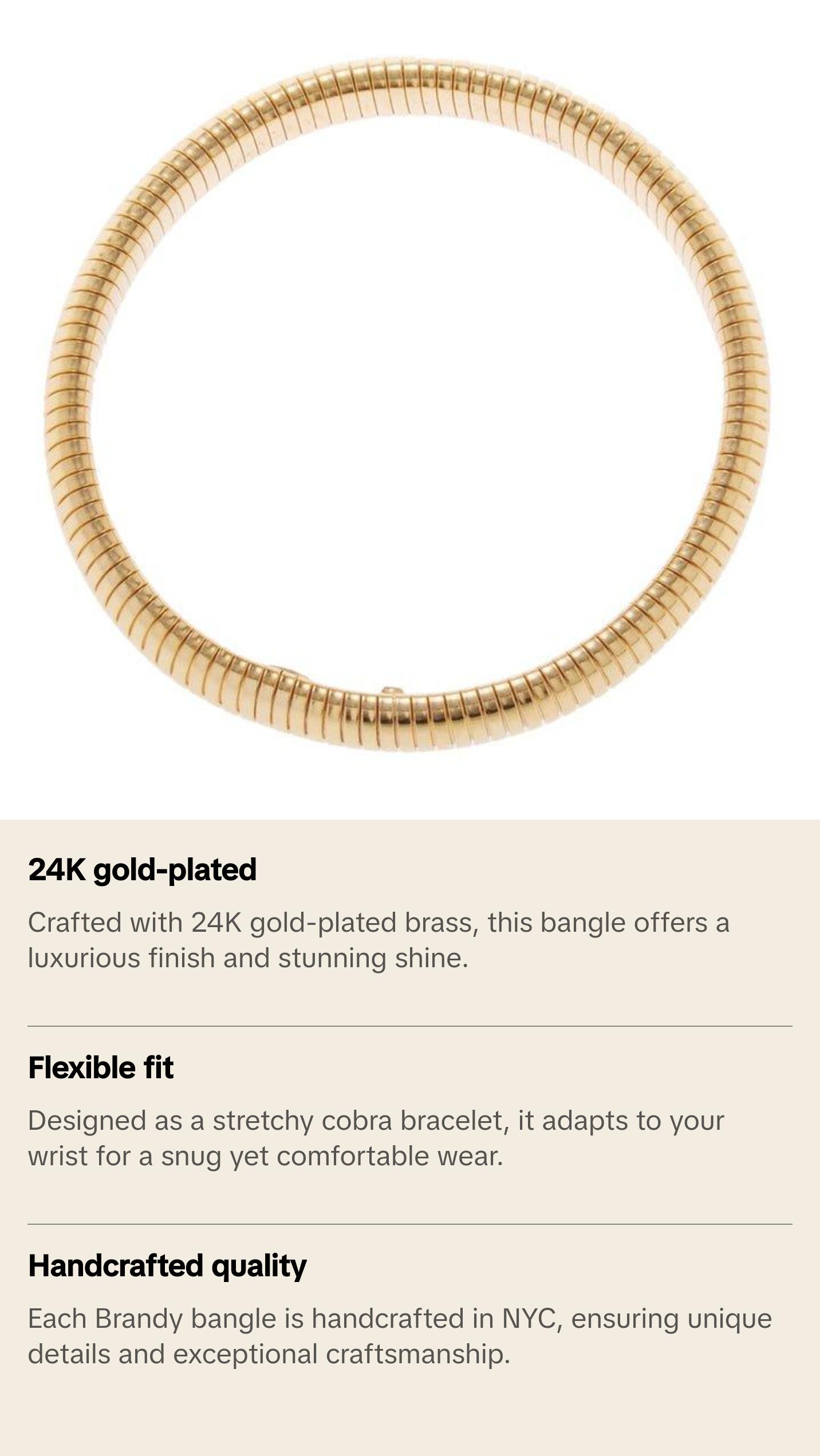 Brandy Bangle- 24K gold-plated brass