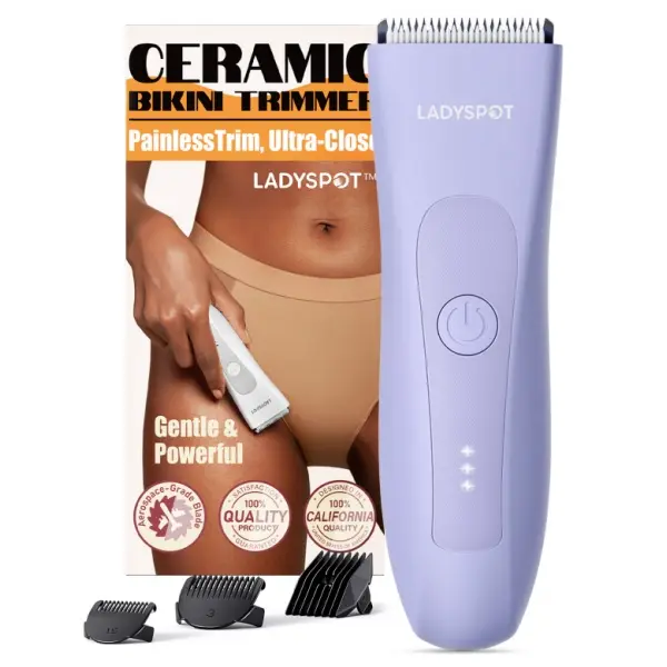 LADYSPOT Women's Body Hair Trimmer - USB Rechargeable, Waterproof, Hypoallergenic Ceramic Blades, Precise & Safe, Portable Intimate Pubic & Underarm Trimmer, 90-Min Battery Life Shaver for Women,summerwins