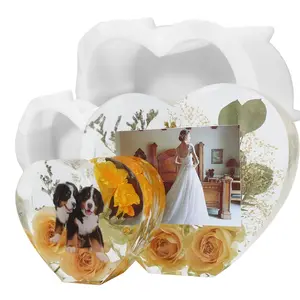 DIY Wedding, Valentine, Anniversary, Home Decor Gift, 10 Inch Large Heart Shape Resin Molds, 2Pcs Silicone Molds for Flower Preservation, Deep Epoxy Resin Christmas Molds, for Resin Art Casting