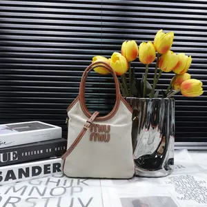 Pre-owned miumiu Canvas Shoulder Bags Ivy Beige Shoulder Bag T10239703