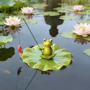 Elegant Whimsical Playful Floating Frog Fishing Ornament, Portable, Perfect for Home Decor, Pond Aquarium Decor, Garden Courtyard Decoration, Moving Gift, Ideal Present
