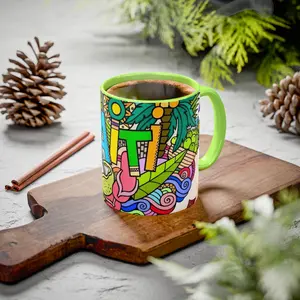 Haitian Tropical Doodle Colorful Typography Mug | 11oz 15oz
