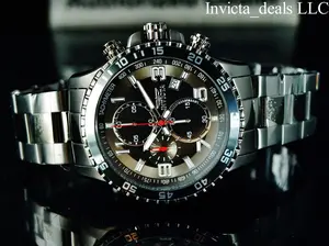 Rare New Invicta Men's FLIGHT Specialty Chronograph Gunmetal Tone Stainless Steel Watch