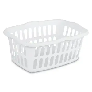 Sterilite Plastic Laundry Basket, 1.5 Bushel Clothes Hamper, White (12/24 Pack) Sterilite Plastic Laundry Basket, 1.5 Bushel Clothes Hamper, White (12/24 Pack)