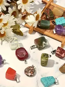 30 Pieces Irregular Chakra Stone Pendants, Natural Crystal Quartz Jewelry Making Kit, DIY Necklace Bracelet Earring Charms