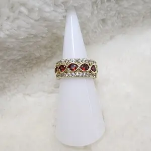 Gold Plated Orange Amber Ring Size 6 & 8 - Elegant Daily Wear Accessory for Everyday Style and Sophistication