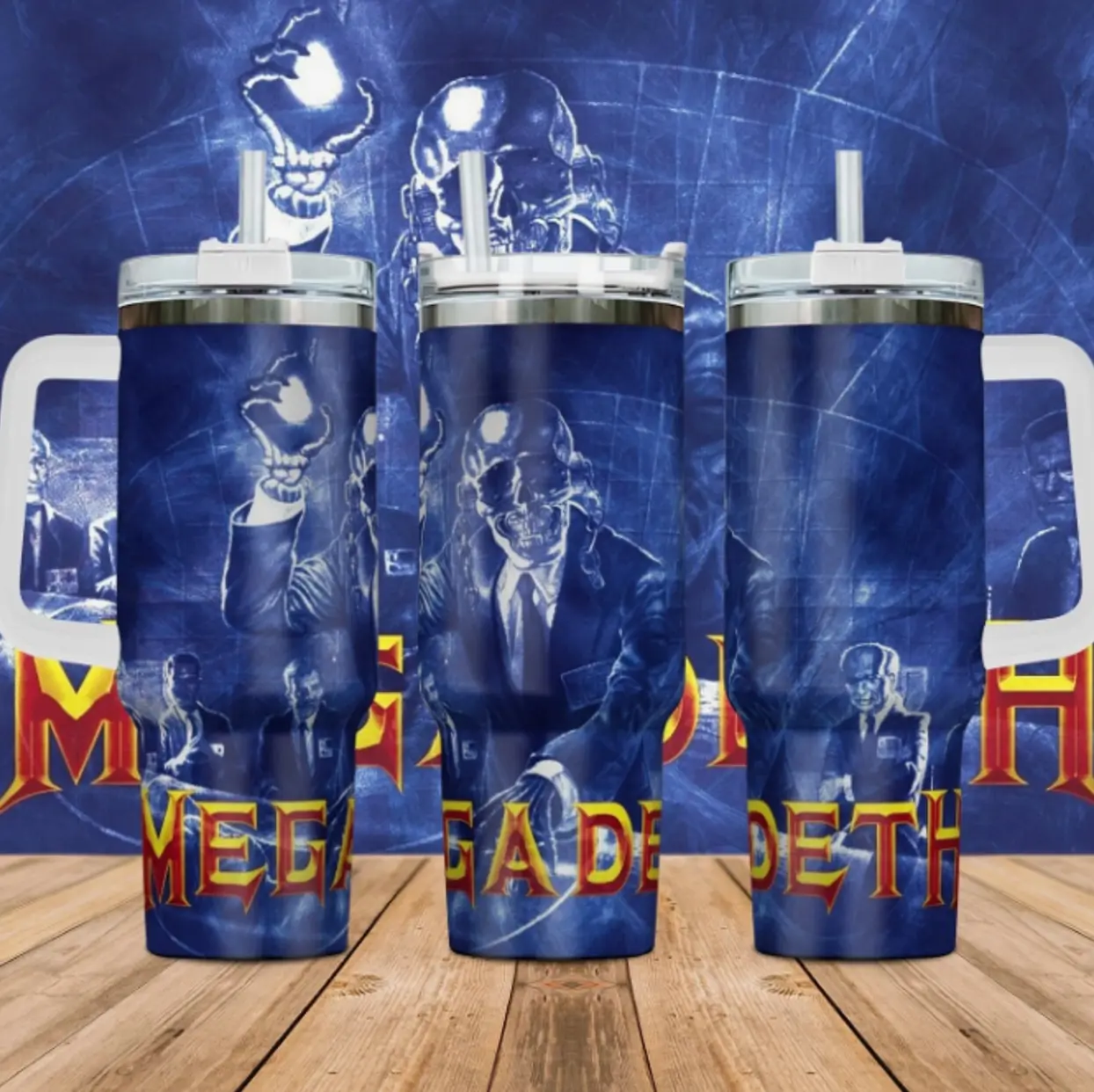 [ New Drop ] Iconic Heavy Metal Band Tumbler 40oz, Heavy Metal Travel Mug, Rock Music Fan Gift, Black Stainless Steel Travel Cup