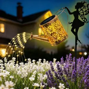 Solar Watering Can Lights Garden Decor Solar Fairy Watering Lantern LED Solar Fairy Outdoor String Lights Star Shower Garden Light for Patio Path Tree Lawn