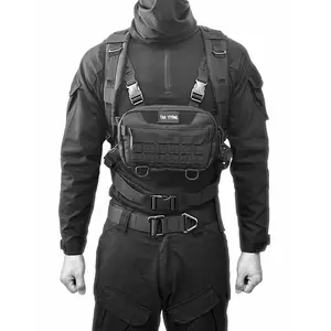 Long Shoulder Strap Chest Bag, Tactical Front Hanging Backpack, Vest Style Tool Bag, Outdoor Cycling Storage Hiking Backpack, Side Pouch