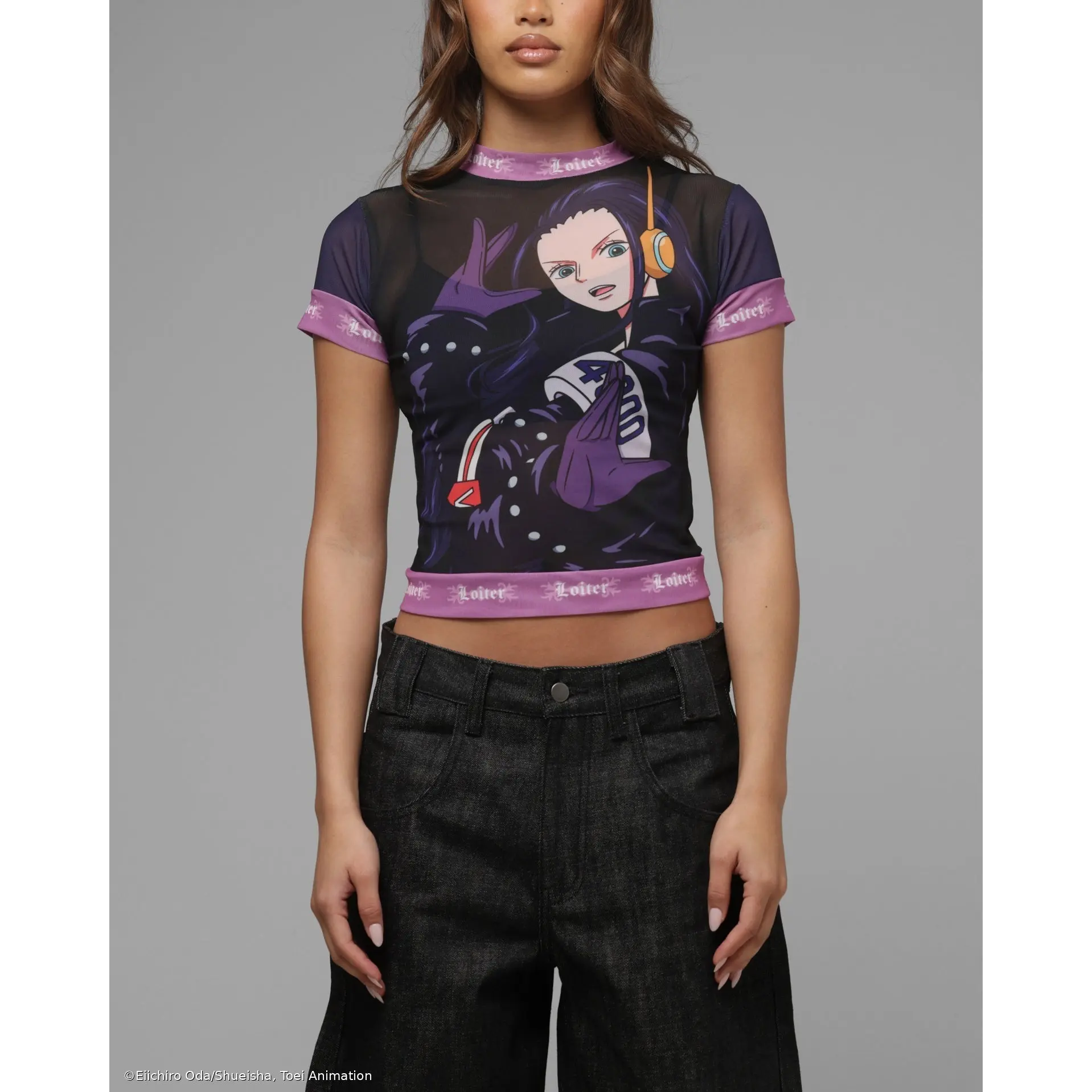 Loiter X ONE PIECE Women's Robin Mesh T-Shirt Black