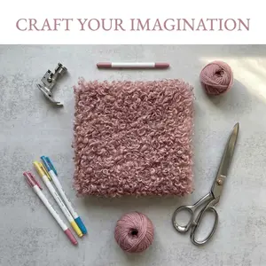 Premium Curly Sherpa Fleece Fabric (38x43cm) | Ultra-Soft Faux Fur Bouclé Textile for DIY Dolls, Warm Shoe Linings, and Cozy Home Crafts - Single Piece