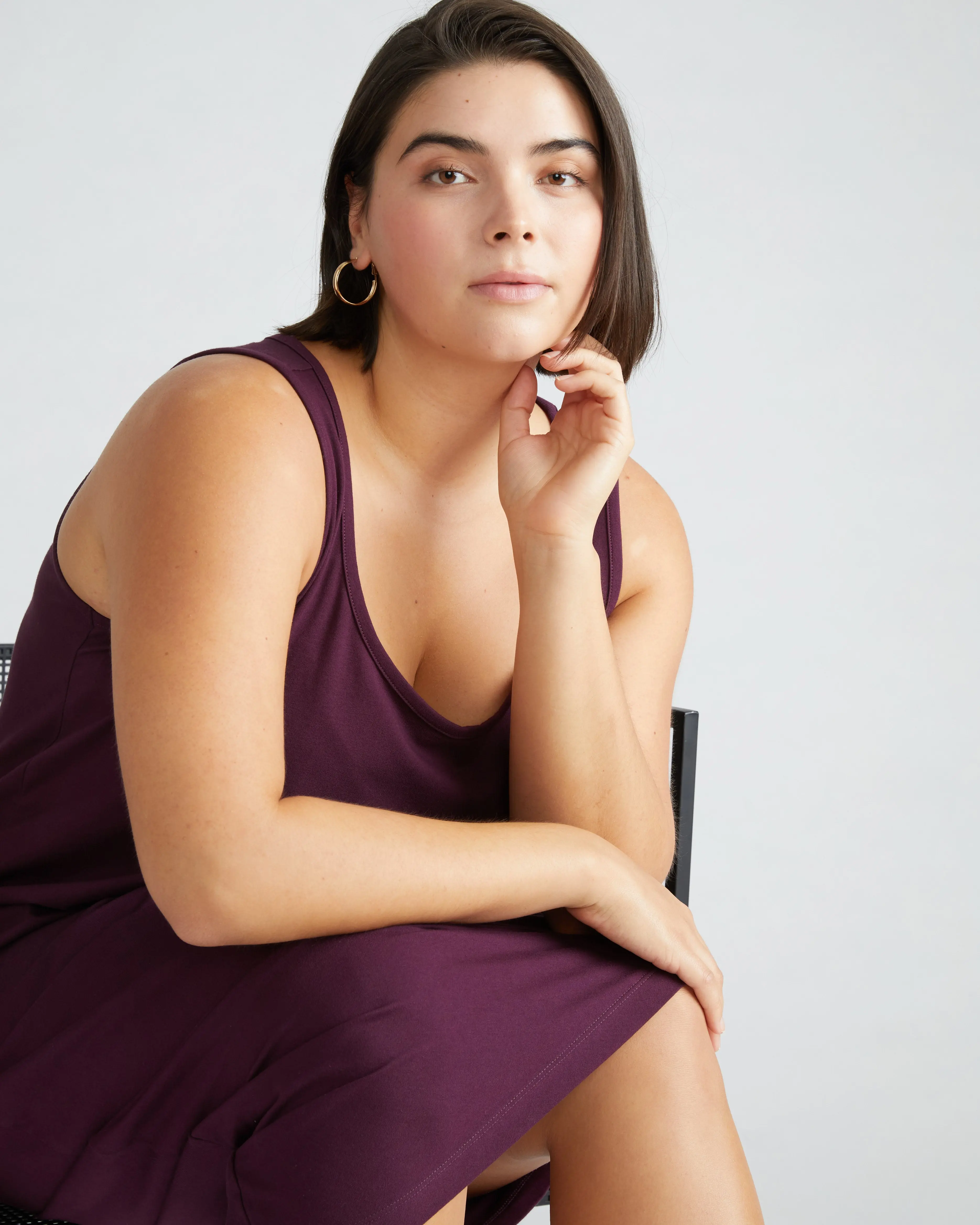 Women's Asymmetrical Tank Dress, Sleeveless Peruvian Cotton Elastane Blend with Drape Design, Minimalist Casual Summer Wear, Tank Neck, Above Knee, Cold Wash, Flat Dry, Soft, Incredible Bounce-Back, Ruching Effect