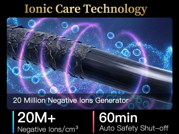 MEGAWISE Pro Ceramic Ionic Hair Straightener Brush - 20s Fast Heating, Frizz Control, Auto-Off, Dual Voltage, Plug Powered Home Salon Tool for Women with Thick Hair, Black
