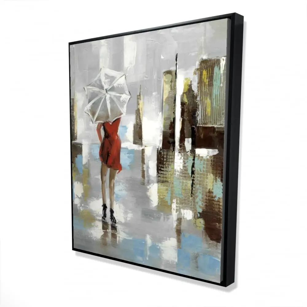 Begin Home Decor 2081-6048-CI20 48 x 60 in. Red Romantic Framed Canvas - Red Dress Woman Home Decor