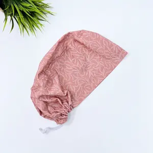 Red White Euro Scrub Cap for Women with Satin Lined Option by Paradise Caps.