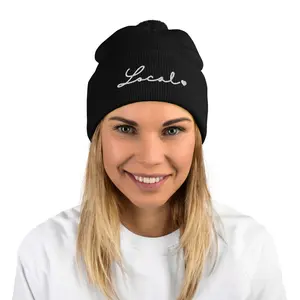 Local Pom Pom Embroidered Beanie