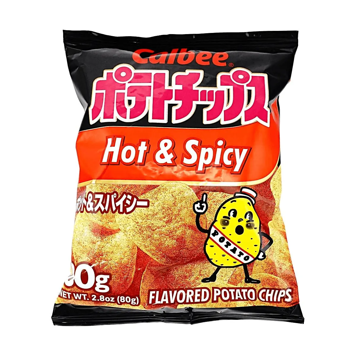 Calbee Hot & Spicy Potato Chips 80g - Authentic Japanese Original Cut Crisps