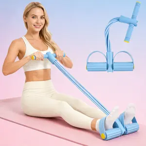 Home Gym Arm & Waist Training Pedal Band – Eco-Friendly Natural Latex Yoga Stretching Band with Adjustable Resistance