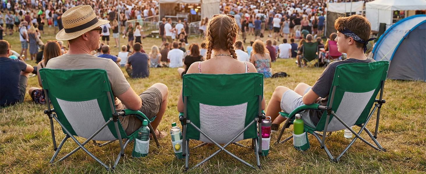 Portable Folding Camping Chair with Storage Pocket & Carrying Bag, 250 LBS Support, Mesh Breathable Back, Backpacking Chair for Hiking Fishing Picnics Beach