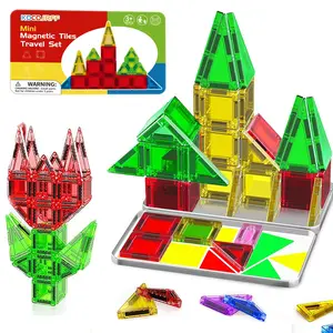 28/57pcs Mini Magnetic Building Blocks Toy, Creative Magnet Tiles with Iron Box, Unisex Kids Holiday Gift, Halloween Christmas New Year, Magnetic Building Set