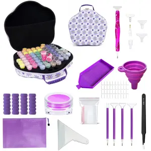 Diamond Painting Tool Set with 70 Compartment Bead Bottle Dust Proof Portable Storage Box and Craft Accessories for Crafting Enthusiasts