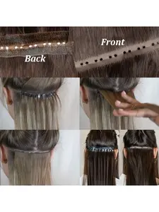 Real Human Hair Extensions, Double Inject Xo Hole Weft, Straight Hair Invisible Twin Tab, Long Tape PU Weft, Nano/micro Bead