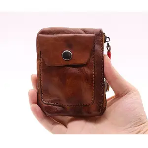 JSERYISGN Viking Sporran Mini Portable Retro Style Handcrafted Genuine Cowhide Credit Card Wallet Change Holder Pouch Coin Purse for Men Women Halloween Black Friday Christmas Gift