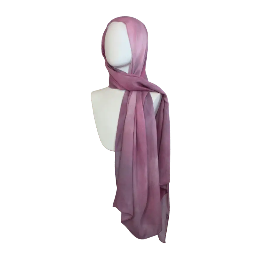 Watercolor Dusty Mauve Pink Printed Bamboo Modal Designer Hijab - Dusty Mauve Muse